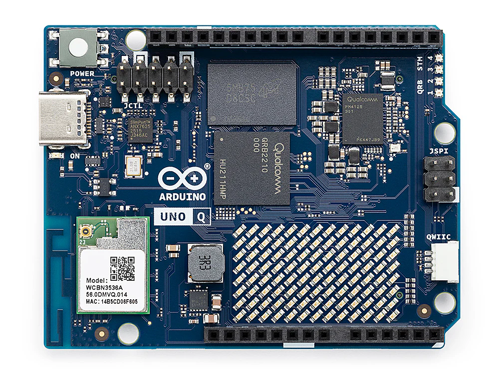 Arduino UNO Q board, top view